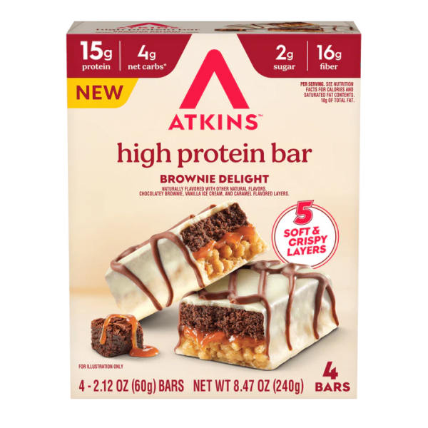 بروتين بار نكهة براوني ديلايت من اتكنز بروتين بار نكهة براوني ديلايت من اتكنز