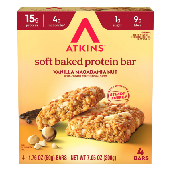 بروتين بار مخبوز بالفانيليا والمكاديميا من اتكنز بروتين بار مخبوز بالفانيليا والمكاديميا من اتكنز