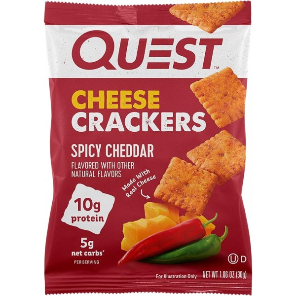 كويست بروتين كراكرز بجبنة الشيدر الحارة كويست بروتين كراكرز بجبنة الشيدر الحارة