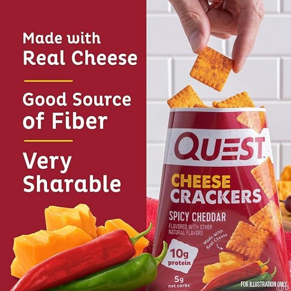 كويست بروتين كراكرز بجبنة الشيدر الحارة كويست بروتين كراكرز بجبنة الشيدر الحارة