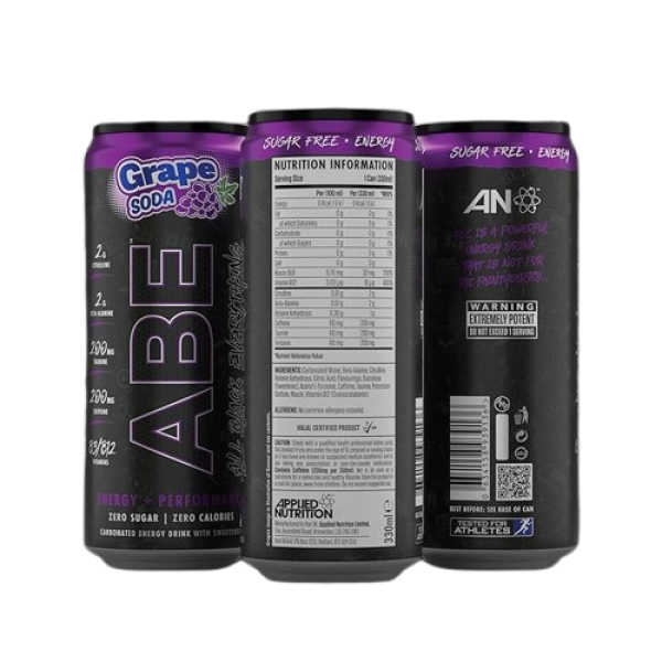 مشروب الطاقة وتحسين الأداء ABE بنكهة صودا العنب من أبلايد نيوتريشن مشروب الطاقة وتحسين الأداء ABE بنكهة صودا العنب من أبلايد نيوتريشن