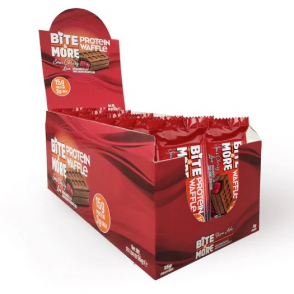 وافل بروتين الشوكولاته وكريمة الكرز بايت اند مور وافل بروتين الشوكولاته وكريمة الكرز بايت اند مور