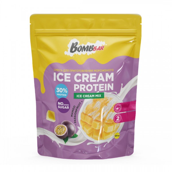 مزيج ايس كريم بروتين بنكهة مانجو باشون-فروت من بومبار