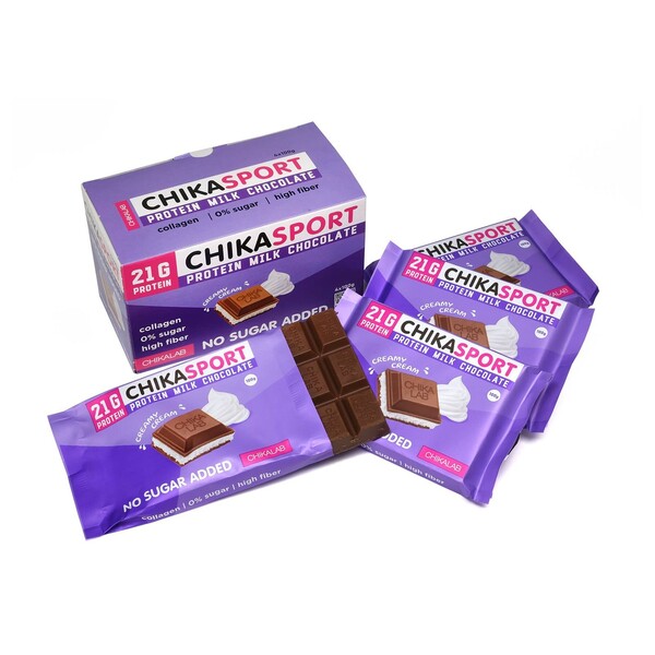 لوح شوكلاته بالحليب بروتين محشو بالكريمة شيك لاب