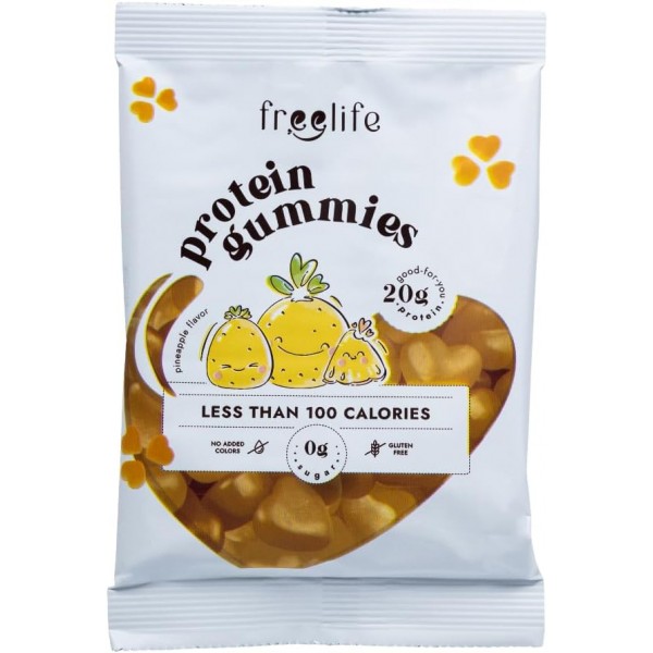 حلوى جيلي بروتين بنكهة الأناناس من فري لايف