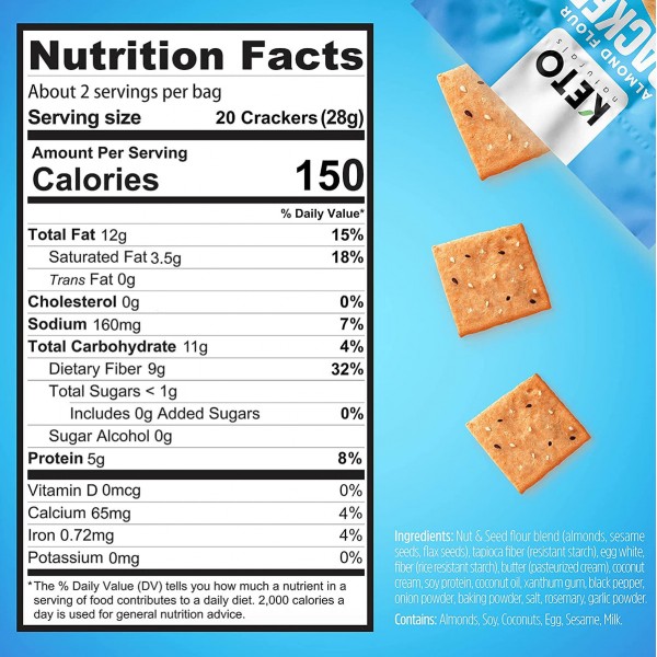 كراكرز بنكهة ملح البحر من كيتو ناتشورالز