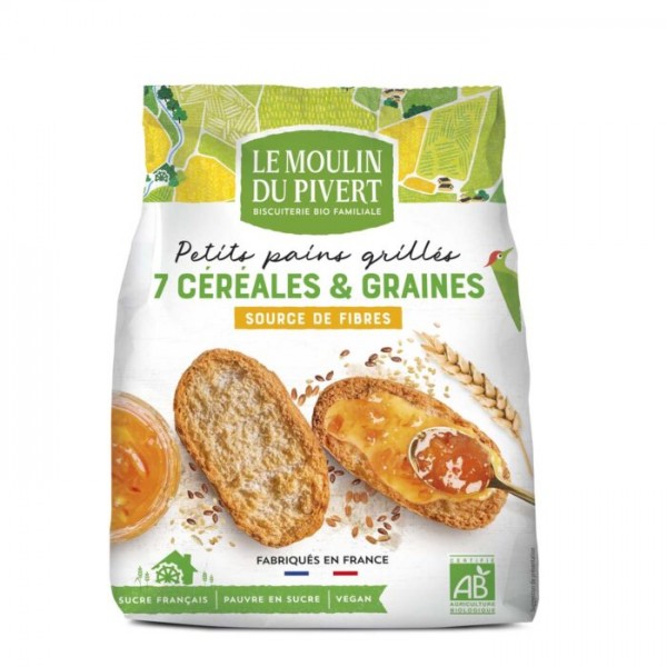 خبز محمص ب 7 حبوب وبذور من لو مولان دو بيفير خبز محمص ب 7 حبوب وبذور من لو مولان دو بيفير