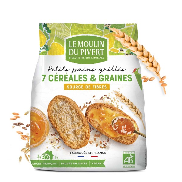 خبز محمص ب 7 حبوب وبذور من لو مولان دو بيفير خبز محمص ب 7 حبوب وبذور من لو مولان دو بيفير