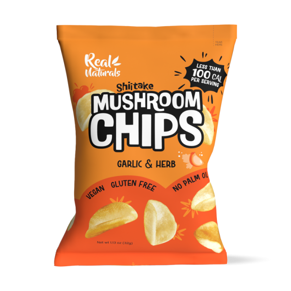 رقائق شيبس المشروم بنكهة الثوم والأعشاب من ريل ناتشورالز رقائق شيبس المشروم بنكهة الثوم والأعشاب من ريل ناتشورالز