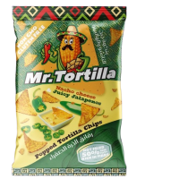 رقائق الذرة الصفراء مستر تورتيلا بنكهة جبن الناتشو والهالابينو من فيف فري
