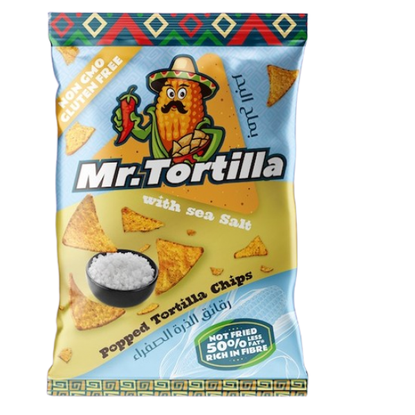رقائق الذرة الصفراء مستر تورتيلا بنكهة ملح البحر من فيف فري